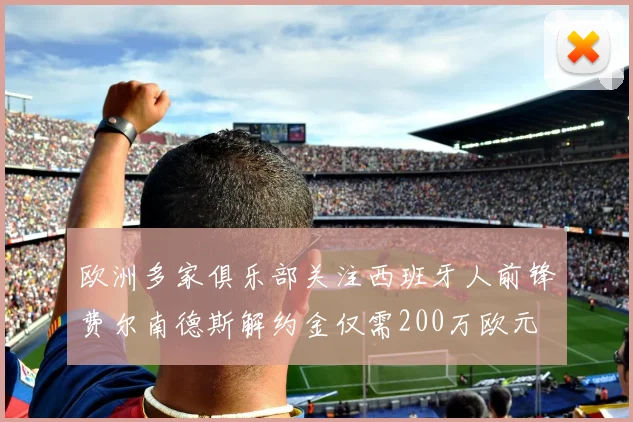 欧洲多家俱乐部关注西班牙人前锋费尔南德斯解约金仅需200万欧元